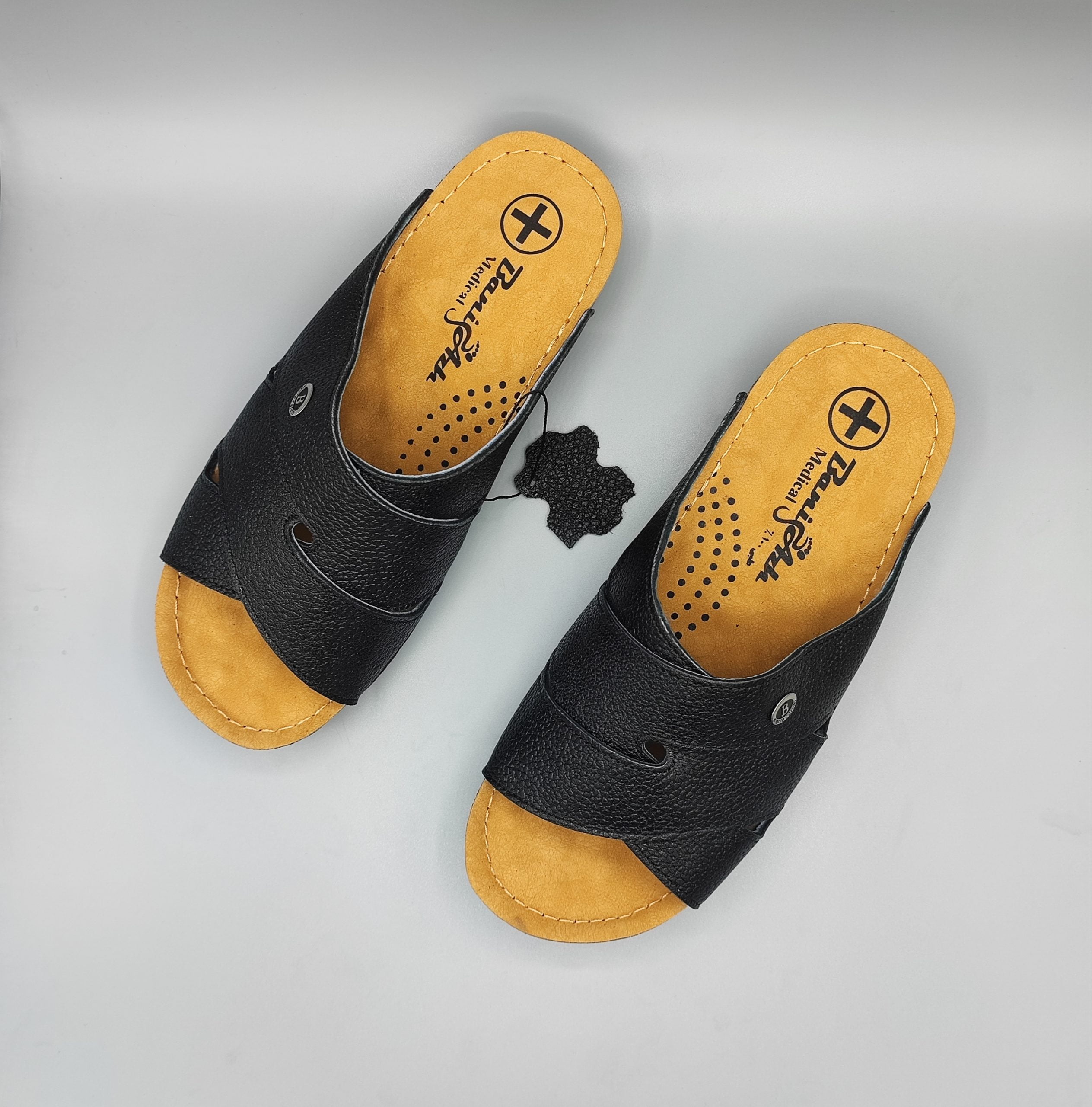 Leather medical slippers for men2